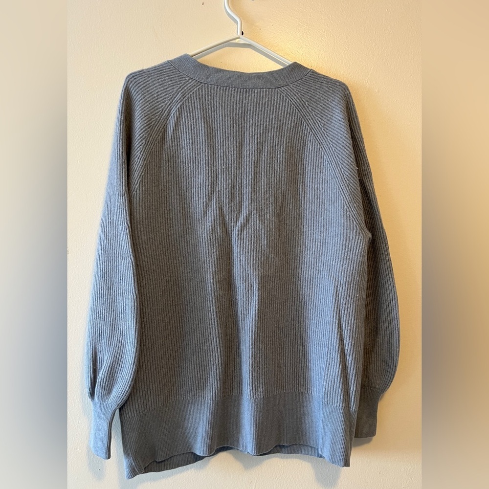 ARITZIA BABATON BESPOKE WOOL & LINEN BLEND CARDIGAN SIZE MEDIUM LIGHT BLUE - Picture 6 of 10